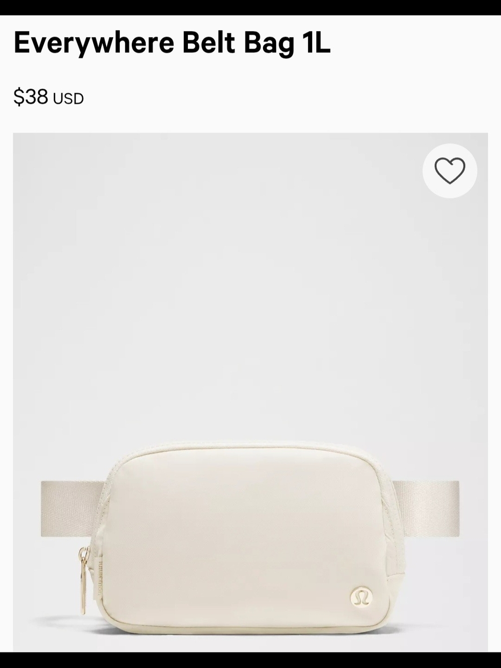 Lululemon Everywhere 1L Belt Bag - Ivory Gold